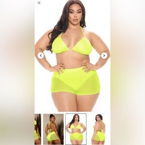 New Fashion Nova Neon Yellow Bikini Set